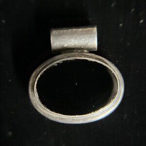 Vintage 925 Sterling Silver Onyx Modernist Slide Pendant 7.3g Artist Signed